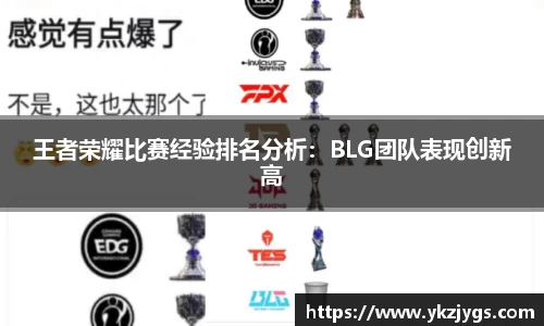 王者荣耀比赛经验排名分析：BLG团队表现创新高
